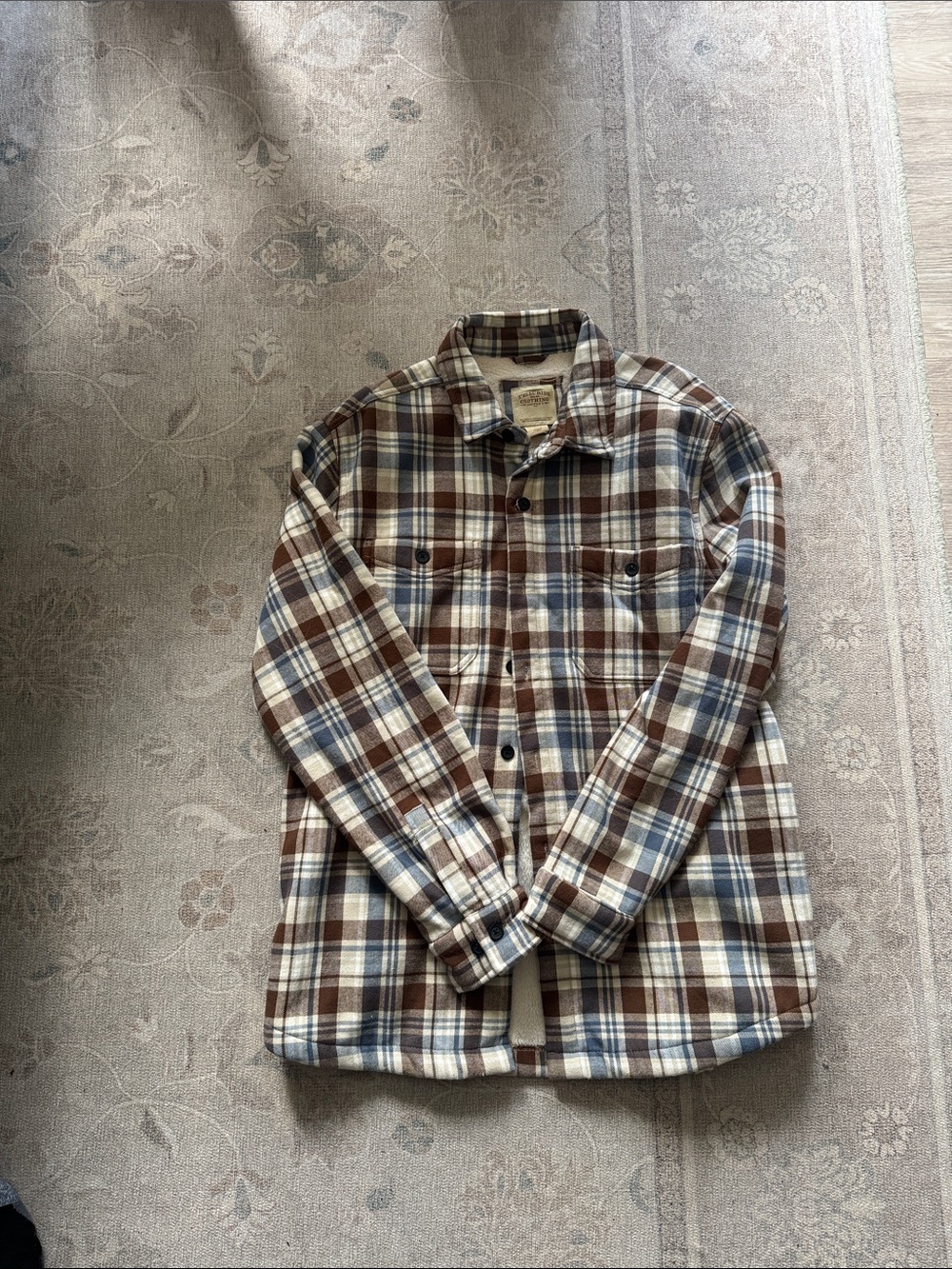 Telluride clothing co brown/blue fleece lined flannel